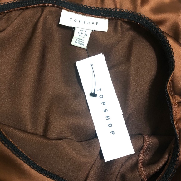 TOPSHOP Lace Trim Satin Midi Skirt - Picture 8 of 8